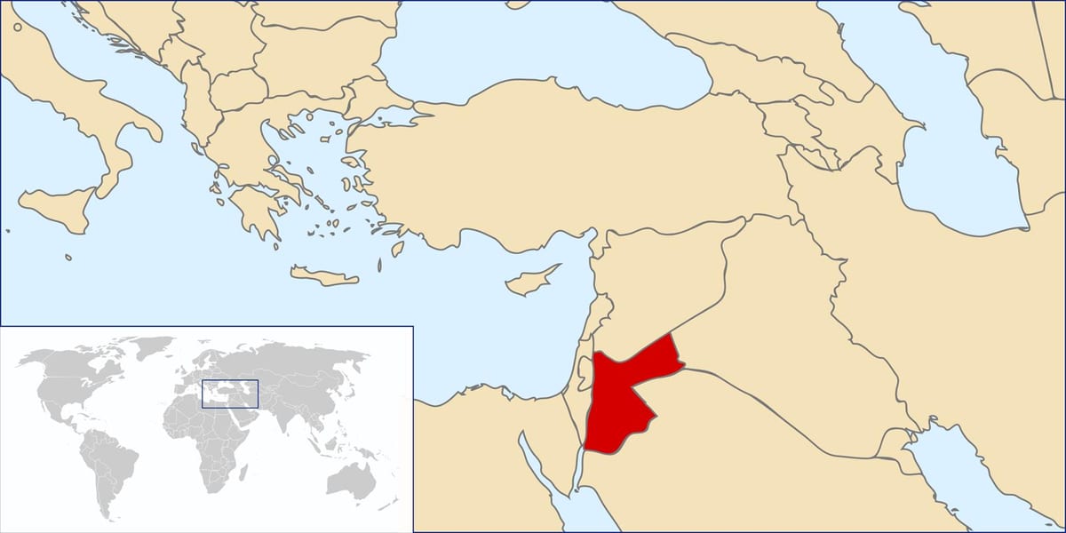 Dünya haritasında Jordan