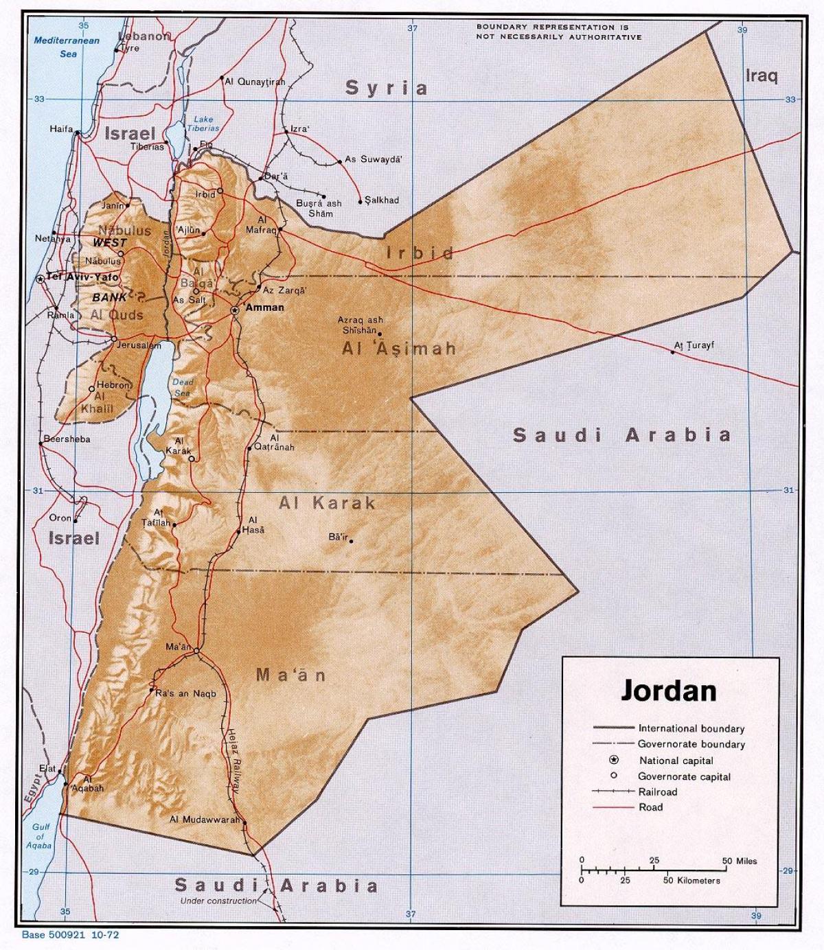 harita Jordan gösteriliyor 