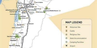 Ürdün turistik haritası