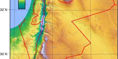 Ürdün haritası topografik