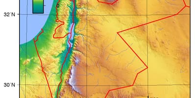 Jordan yükseklik haritası 